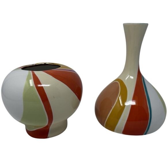 Jill Rosenwald Ceramic Mod Vases by Magenta (Set of 2) MCM - Picture 3 of 9